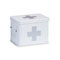Zeller 18118 Medizinbox Metall Weiß - 21,5 X 16 X 16 Cm / Arzneimittelaufbewa...