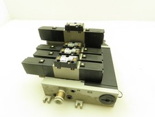 SMC VFS2300-5FZ Pneumatic Air Solenoid Valve Manifold Check Valve 24VDC Coil