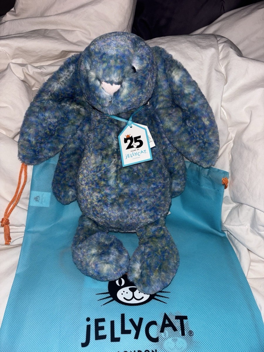 Jellycat Azure Luxe Bashful Bunny 25th Anniversary RARE Medium 12