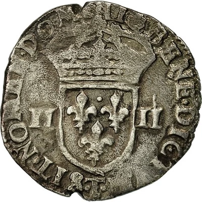 Monnaie, France, Henri IV, 1/4 Ecu, 1610, Nantes, TB+, Argent, Sombart:4678 - Photo 1/2
