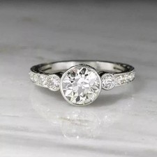 2Ct Round Cut Lab Created Diamond Engagement Ring 14K White Gold Plated
