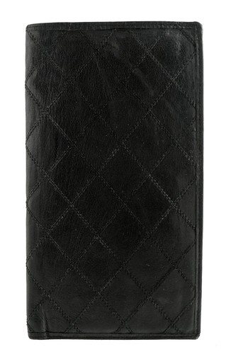 Authentic CHANEL Cambon Quilted Leather Long Bifold Oversized Wallet France