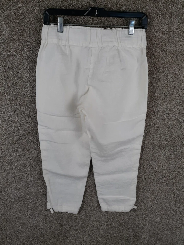 Pantalones cortos de lino Jill para mujer XS pequeños marfil bolsillos tiro medio informales Foto 3 de 4