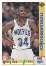 1991-92 Upper Deck MYRON BROWN NBA Draft rookie card #15 Minnesota Timberwolves