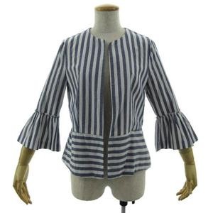 ZARA BASIC Collarless Cotton Jacket 3/4 Sleeve Ca… - image 8