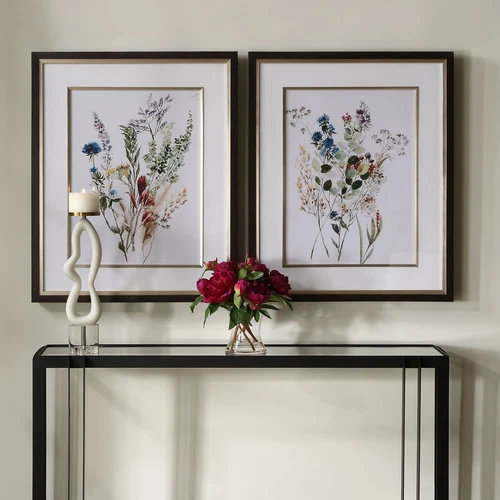 Uttermost Delicate Flowers Framed Prints; S/2 - Picture 1 of 6