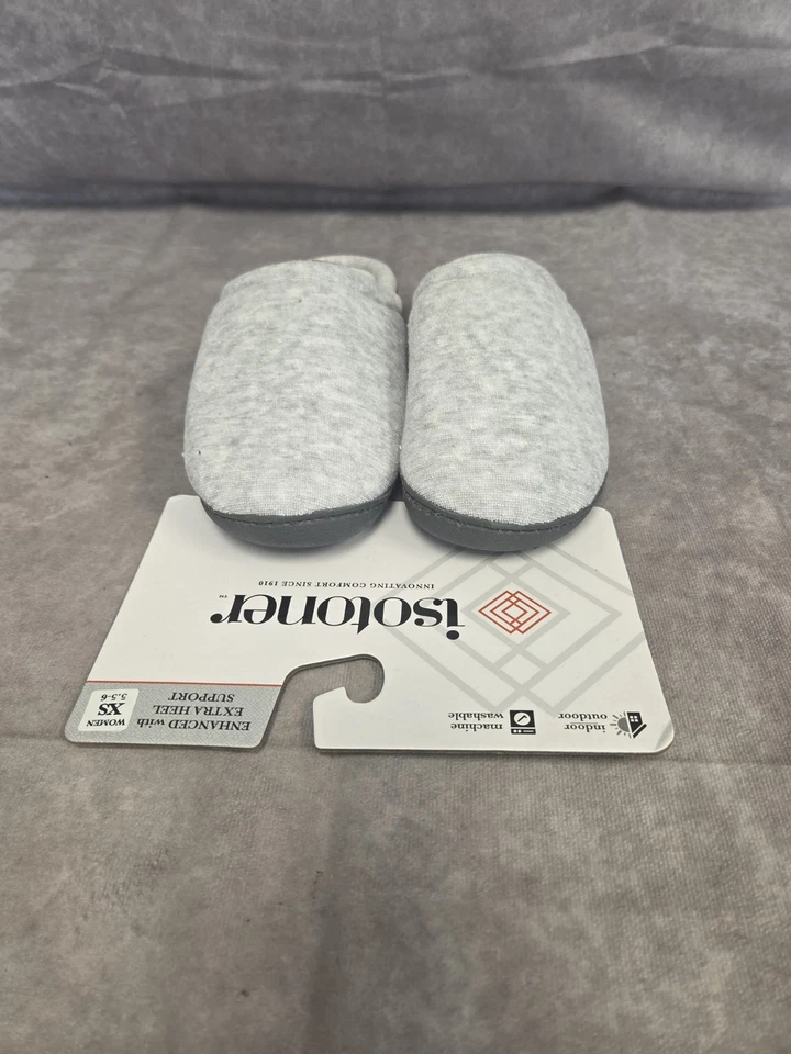 Isotoner Womens Slippers Gry XS 5.5/6 - Image 4 of 4