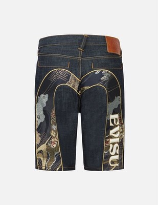 Brocade Daikoku Applique and Logo Embroidered Regular Fit Denim Shorts