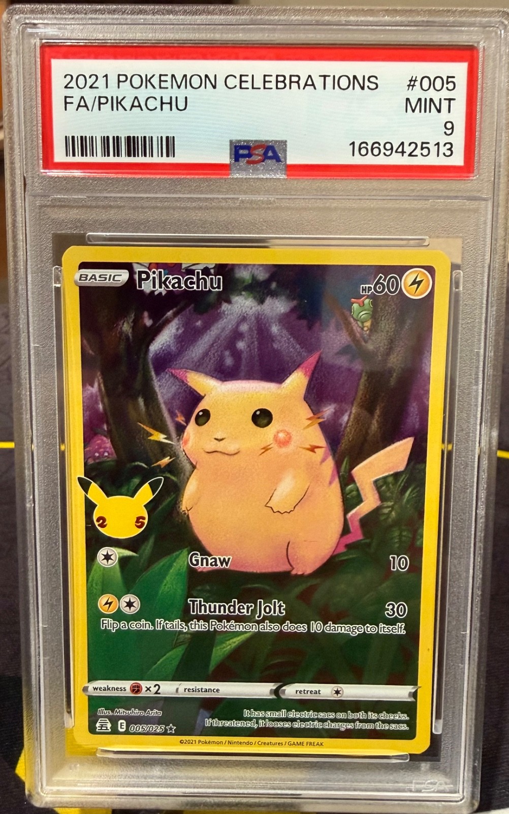 2021 POKEMON CELEBRATIONS #005 FA/PIKACHU PSA 9 MNT