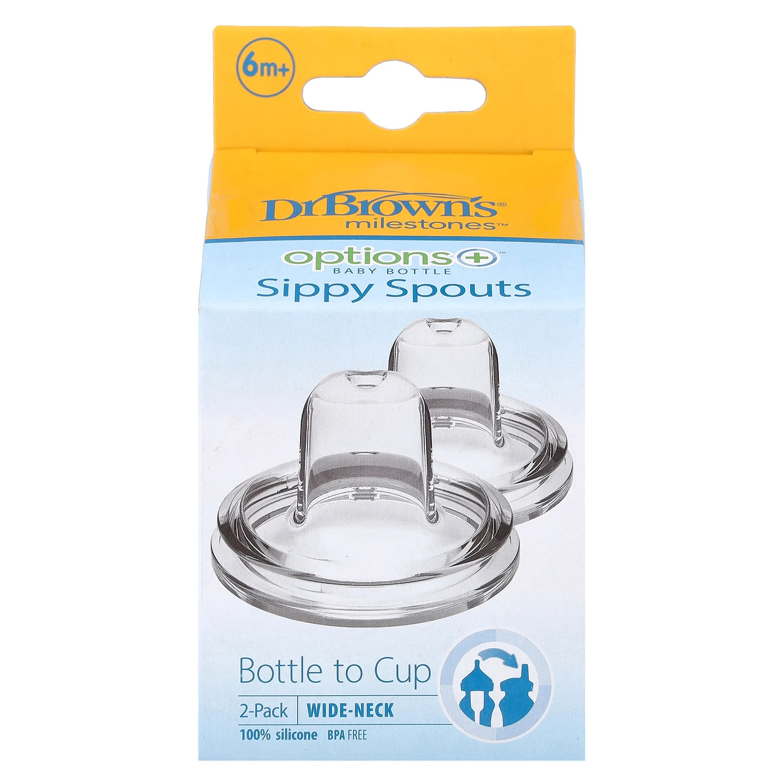 Options+&trade; Baby Bottle, Sippy Spouts, 6 Months +, 2 Pack