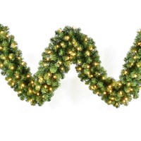 artplants Deko Girlande Tannengirlande Varkaus, Leds, 275Cm, Ø35Cm