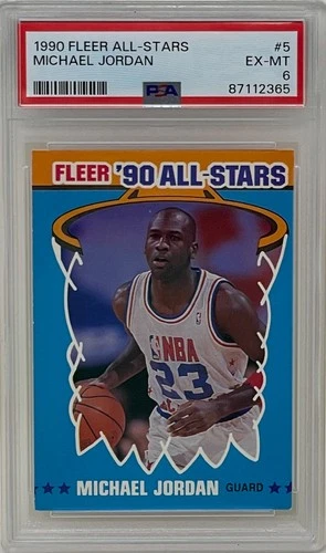 Michael Jordan 1990 Fleer All Stars Chicago Bulls NBA Basketball Card #5 PSA 6