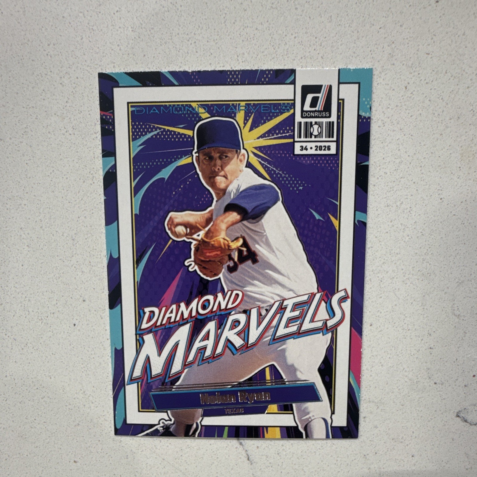 Nolan Ryan Panini 2026 Donruss Diamond Marvels Insert #2 Texas Rangers Card