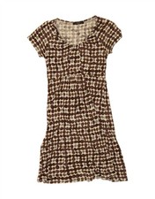 MAX MARA Womens A-Line Dress UK 10 Small Brown Polka Dot OB15