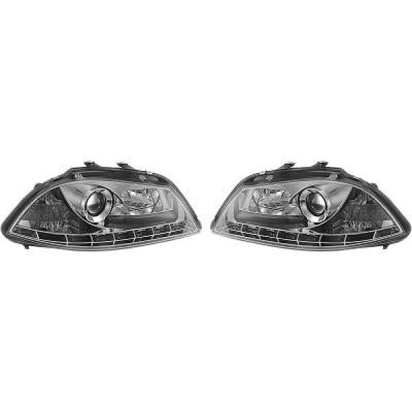 Scheinwerfer Passend FüR Set Seat Ibiza Baujahr 02-08 Klarglas/Chrom-image