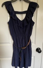 Rue 21 Medium Dress Blue Sleeveless Belted Mini