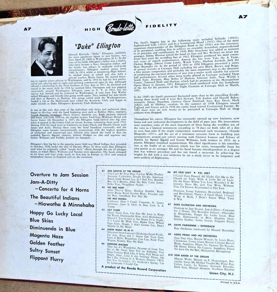 Duke Ellington album 1959 & Duke with Count Basie - First Time 1962 - Image 3 of 4