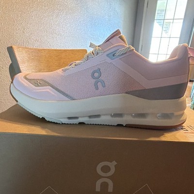 On Cloudnova Youth Unisex Kids Pink/White Mesh Lace-Up Sneakers US 6.5 EU 39