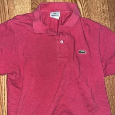 Lacoste Red Cotton Short Sleeve Polo Shirt Mens Size 3 XSmall Red Maroon