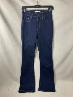 Levi's 725 High Rise Bootcut Jeans Women's 26 Blue Dark Wash Denim Stretch