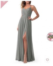 NWT Azazie Darcy Steel Grey A12 Bridesmaid Dress Gown Wedding Formal AZ1505364