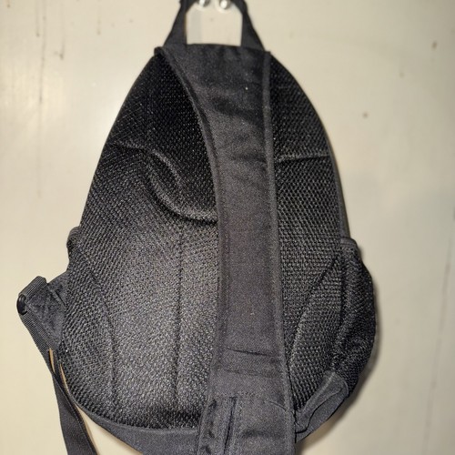 Eddie Bauer Shoulder Sling Hiking Bag Travel Black Green 2 Water Bottle Holders - Picture 8 of 9
