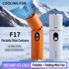 2026 New F17 Foldable Handheld Fan Mini Portable High-Speed Turbine Ice-Cooling