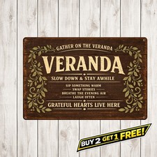 Welcome to Our Porch Rustic Farmhouse Vintage Porch Metal Sign Decor