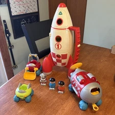 Vintage ELC Happyland Space Rocket With Figurines Operational