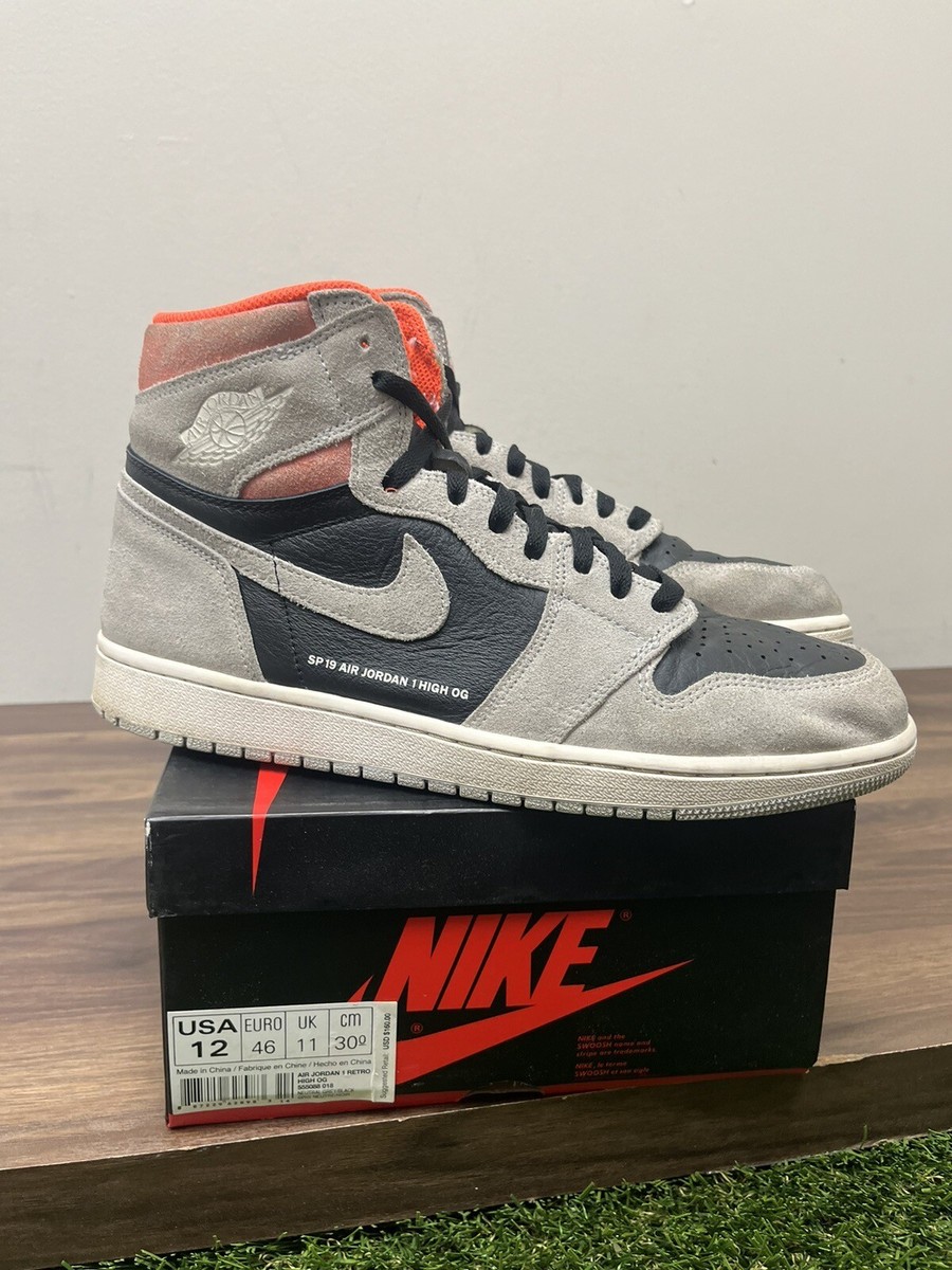 gray and orange jordan 1