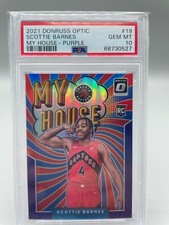 2021-22 Panini Donruss Optic MY HOUSE #19 Scottie Barnes - Purple Holo PSA 10