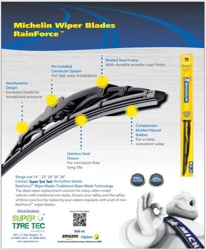 MICHELIN Rainforce Windscreen Wiper Blades - Fits Nissan X-Trail 2014 Onwards - Picture 2 of 2