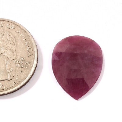 5CT 15x20MM Natural Pear Red Ruby Rose Cut Loose Gemstone For Rings/pendants