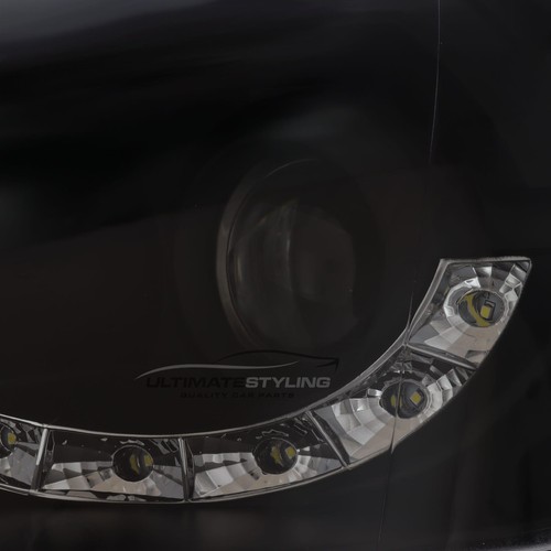 VW Golf Mk5 Upgrade Headlights 2003-2010 Black Projector LED DRL R8 Style GTI - Picture 13 of 18