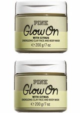x2 Victoria's Secret Pink Energizing Clay Face  Body Mask Glow On With Citrus
