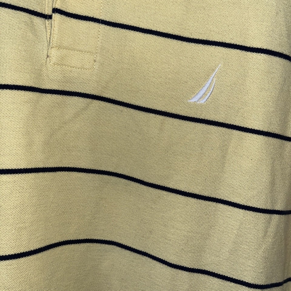 Nautica Men’s Polo Shirt Size XL Short Sleeve Collared Yellow/Blue