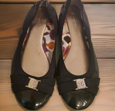 Coach Black Patent Leather Ballet Flat SZ B Style DWYER