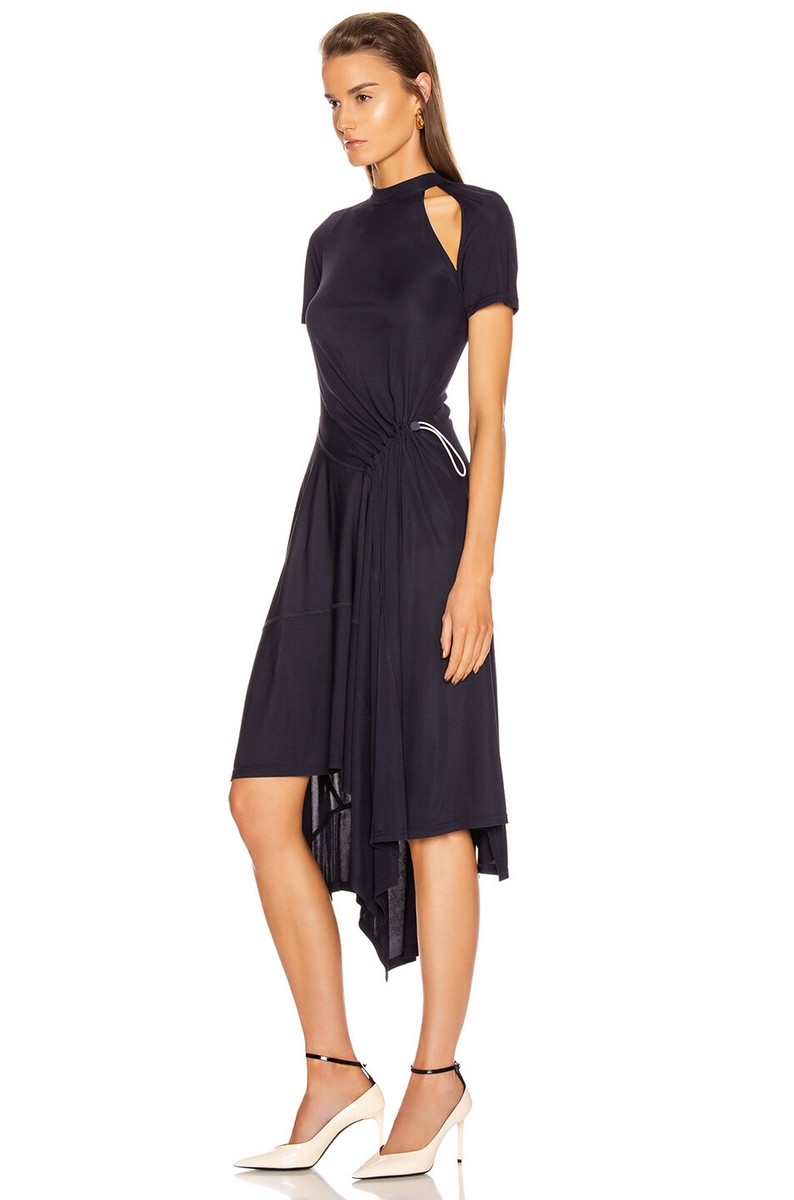 monse asymmetric wrap dress Cascade Shirt Dress in Blue Multi Stripe – MONSE main image 1