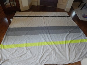 Queen Tan Gray Black Flourescent Strip West Elm Duvet Cover Ebay