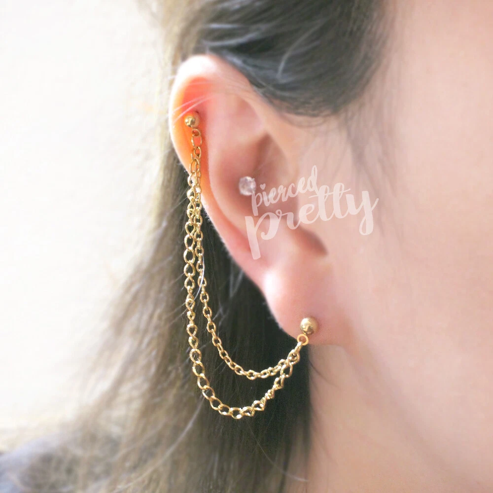 Double Lobe Chain Earring 2024 citybeef