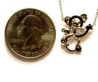 10k white gold .05ct black diamond Koala bear baby pendant necklace 2.6g  — photo 6