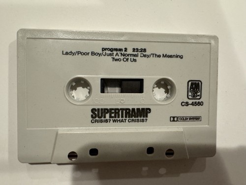 Supertramp Crisis? What Crisis? Cassette Tape 1975 U.S. Release Classic Rock - Foto 6 di 7