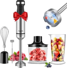Handheld Blender Set 1500W, 5 in 1& 20 Speeds &Turbo Boost, Heavy Duty Motor