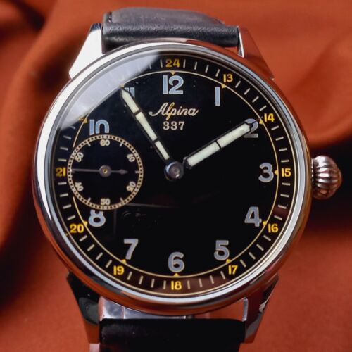Swiss Watch Alpina Black Dial Vintage Antique Swiss Marriage Men's Wristwatch - Picture 2 of 12