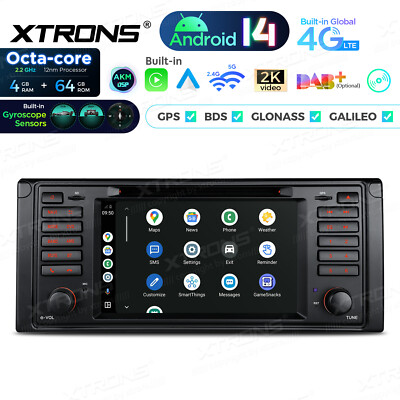 Für BMW E39 M5 Autoradio 7 Zoll Android 14 4G+64GB DVD GPS Global 4G CarPlay
