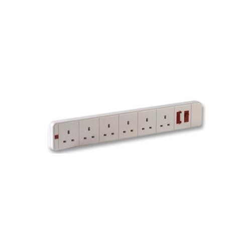 PRO ELEC - 2189 - 6 Gang Gesichert Einzeln Geschaltet Sockel - Picture 1 of 1