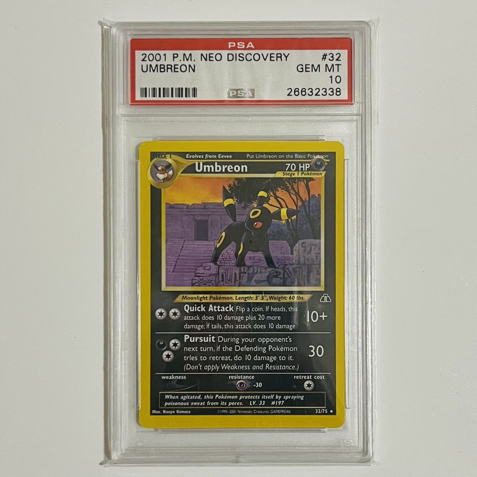 Pokemon Neo Discovery Umbreon NonHolo 32/75 PSA 10 Gem Mint eBay