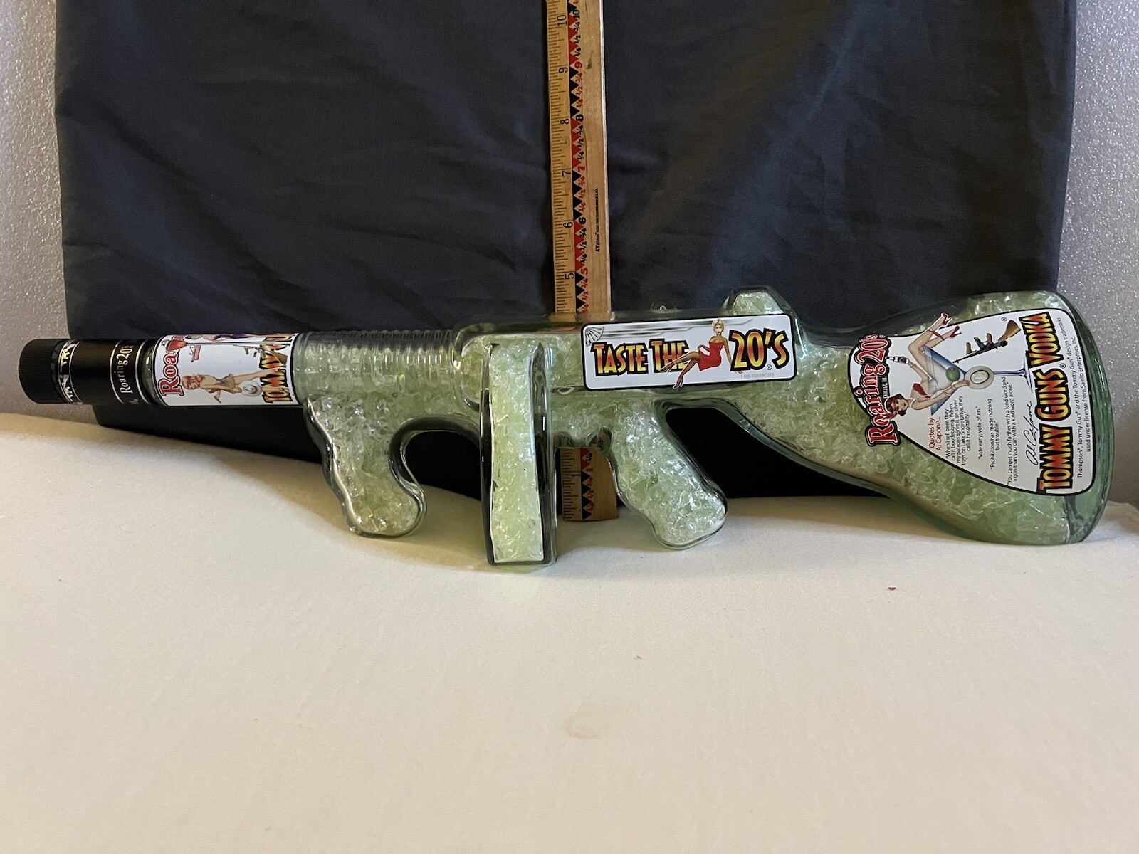 TOMMY GUNS MACHINE GUN FILLED WITH URANIUM VASELINE GLASS GLOWS UNDER BLACKLIGHT eBay