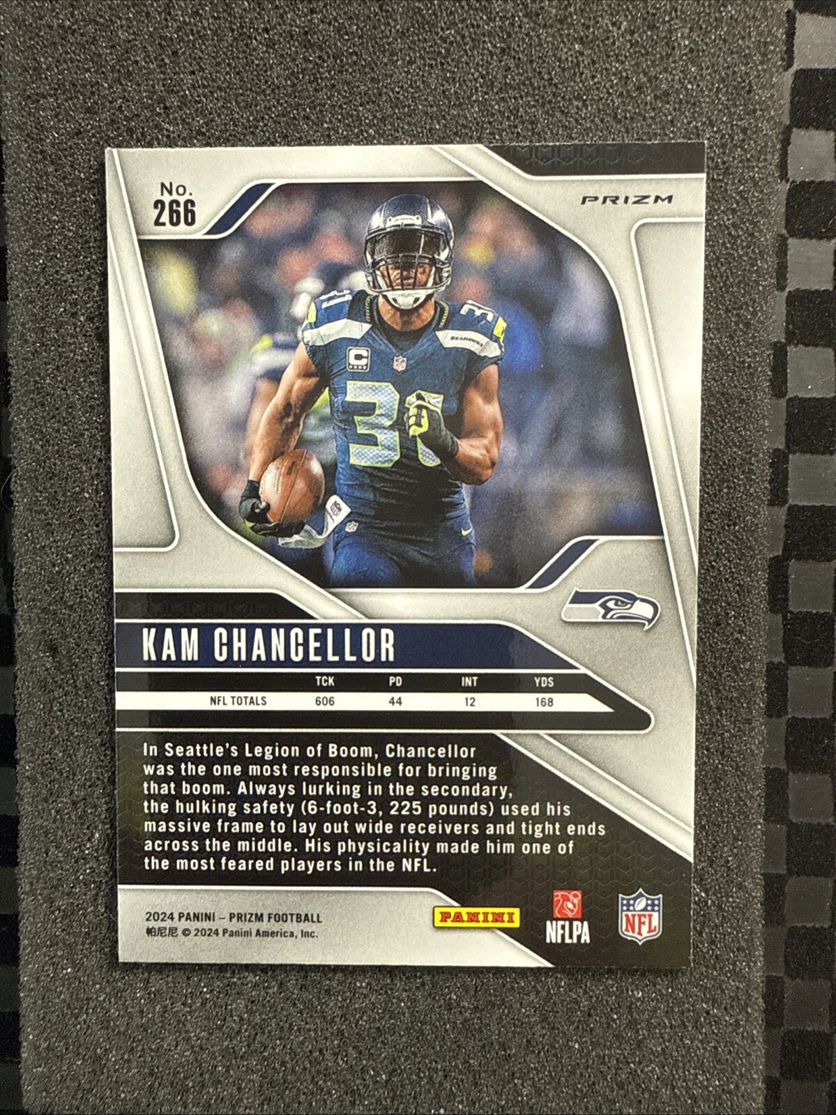 2024 Prizm Football Black & White Checkerboard #266 Kam Chancellor Seahawks SP