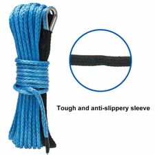 1/4"x50' 10000LBS Synthetic Recovery Cable Winch Rope Line ATV UTV 4WD w/ Sheath